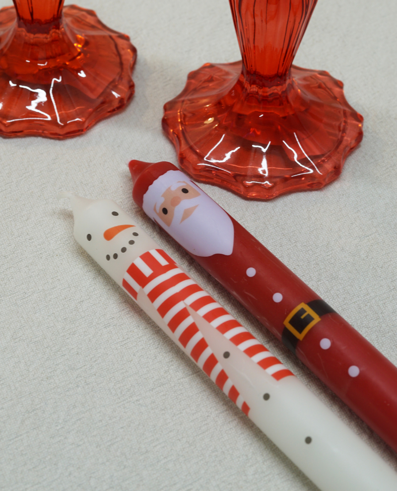 Xmas santa Snowman Candles 2 Pack