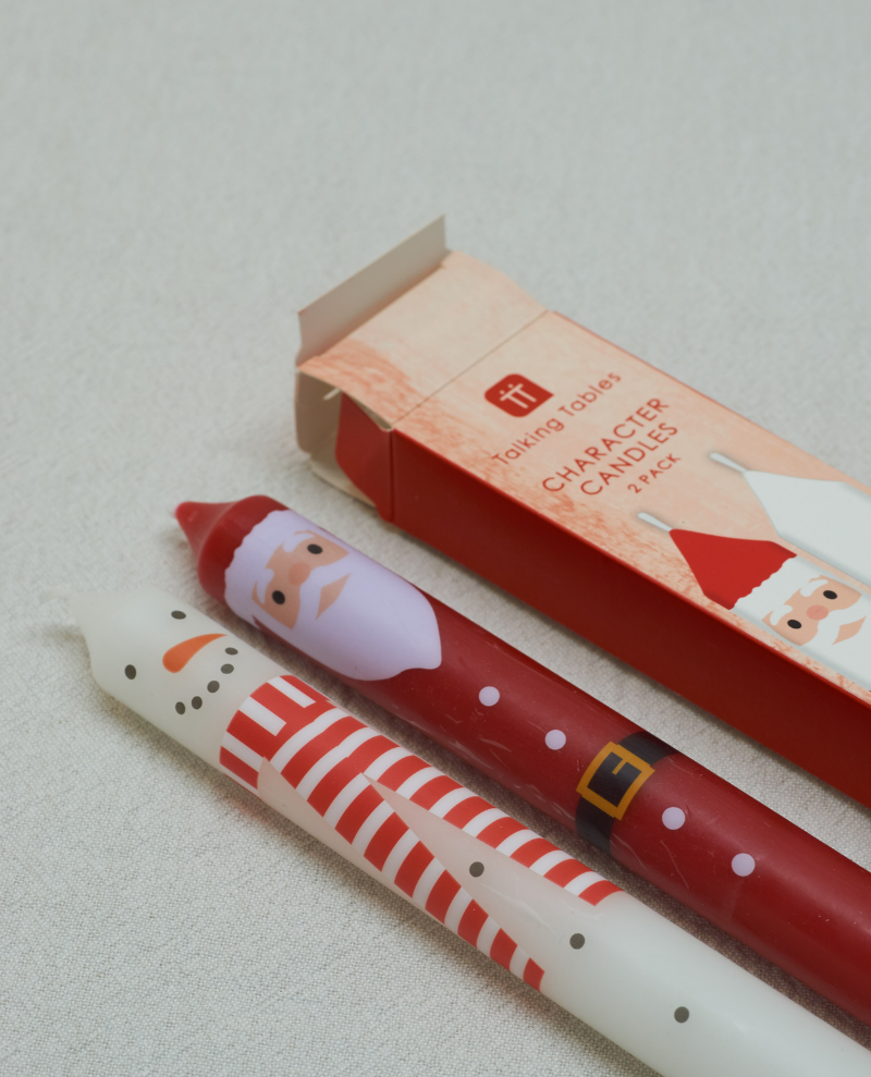 Xmas santa Snowman Candles 2 Pack