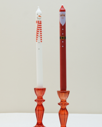 Xmas santa Snowman Candles 2 Pack