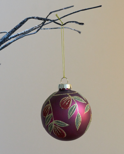 Xmas Cerise Beaded Fruit Bauble