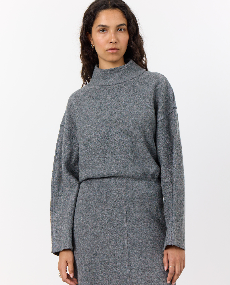 Levete Room Icon Grey Boiled Wool Knit