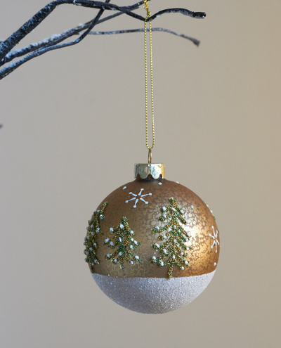 Xmas Mottled Gold Tree Bauble