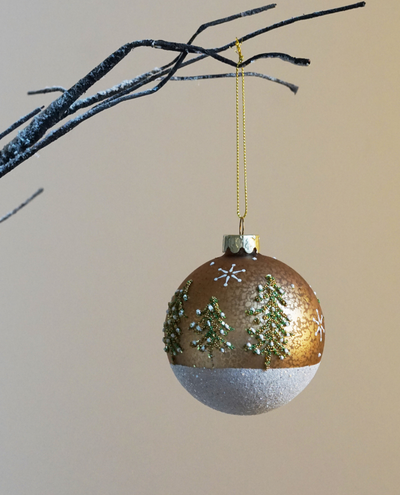 Xmas Mottled Gold Tree Bauble