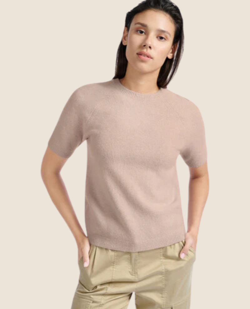 Yaya Dusty Pink Short Sleeve Knit