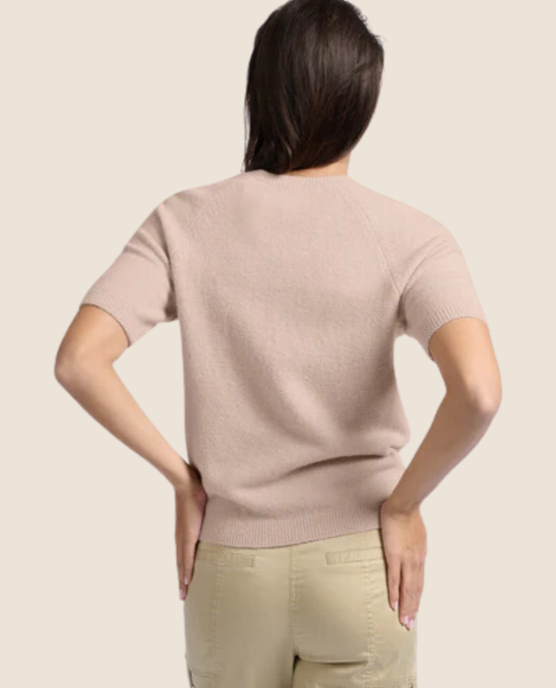 Yaya Dusty Pink Short Sleeve Knit