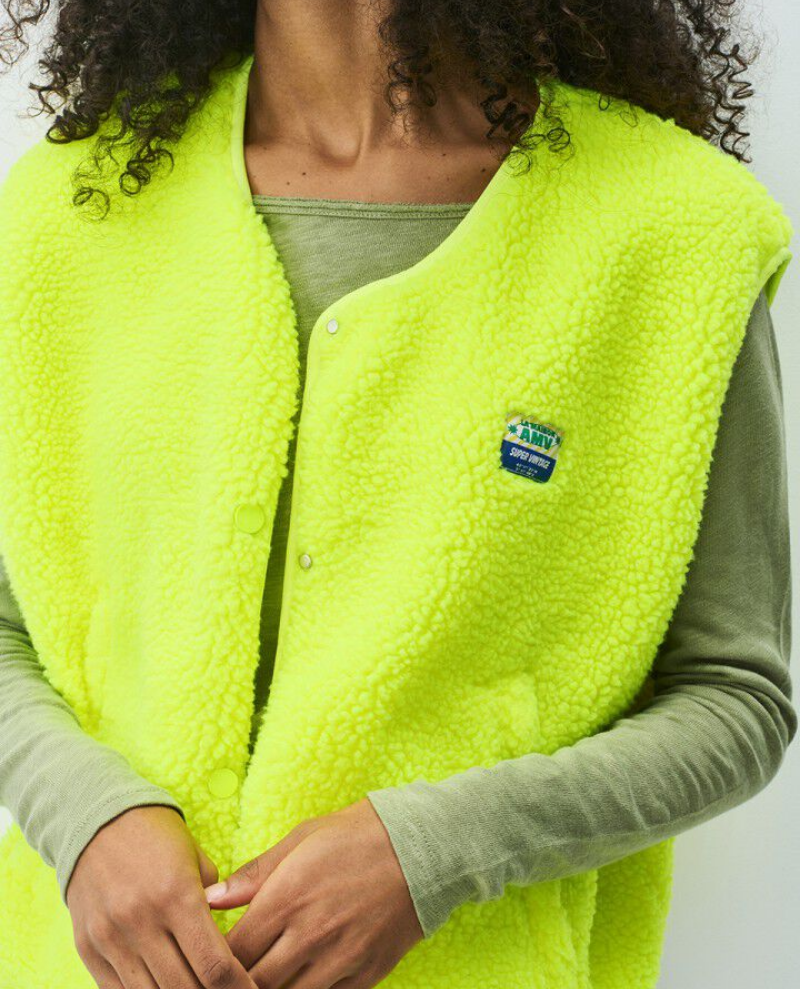 American Vintage Hoktown Fluro Yellow Gilet