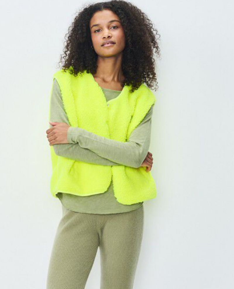 American Vintage Hoktown Fluro Yellow Gilet