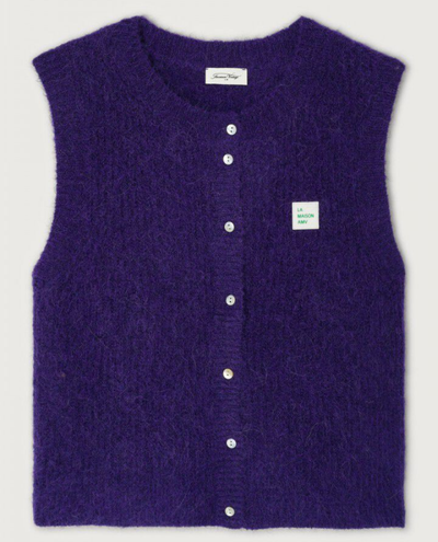 American Vintage East Violet Sleeveless Cardigan