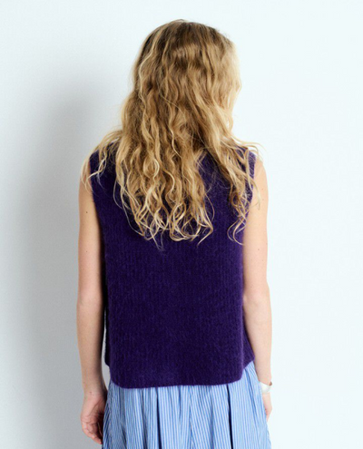 American Vintage East Violet Sleeveless Cardigan