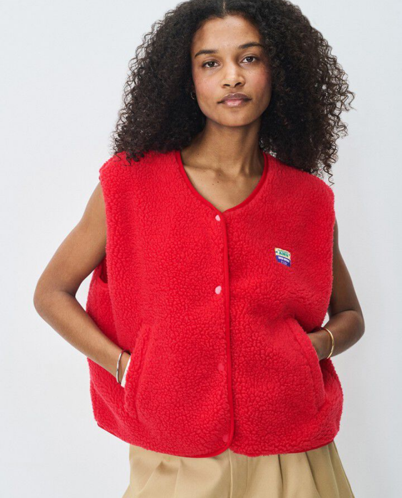 American Vintage Hoktown Strawberry Furry Gilet