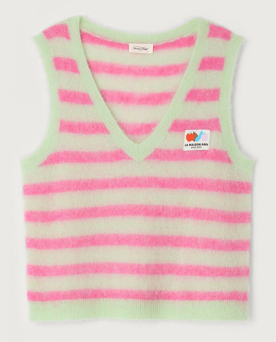 American Vintage Nenybay Hibiscus Stripe Sweater Vest