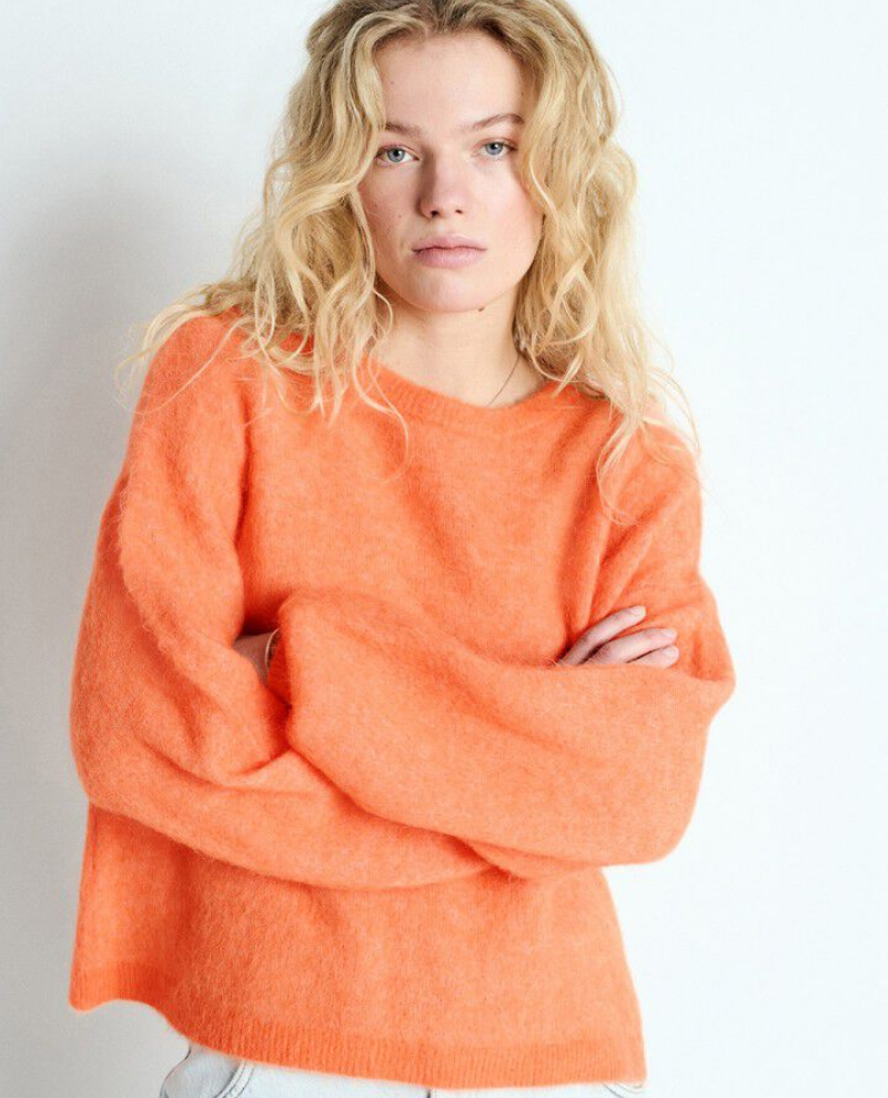 American Vintage Nenybay Fluro Orange Crew Knit