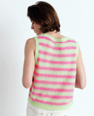 American Vintage Nenybay Hibiscus Stripe Sweater Vest