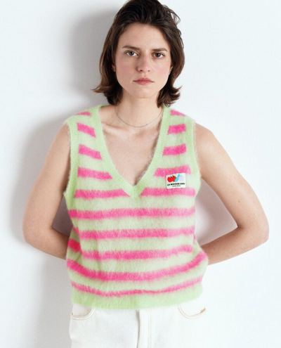 American Vintage Nenybay Hibiscus Stripe Sweater Vest