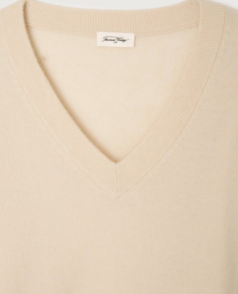 American Vintage Raxow Natural V-Neck Knit