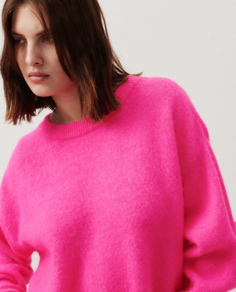 American Vintage Vitow Fluro Rose Knit