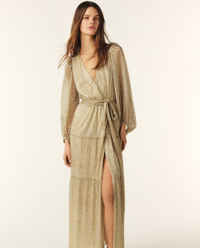 Ba&sh Cala Gold Maxi Dress