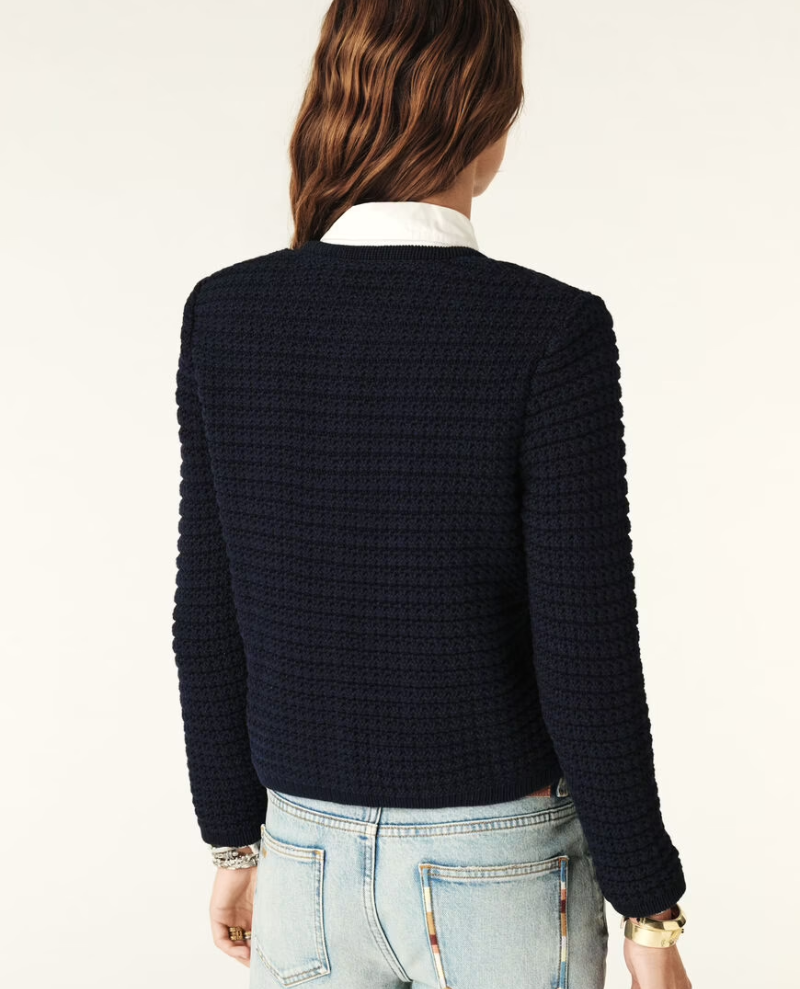 Ba&sh Gaspard Marine Blue Cardigan