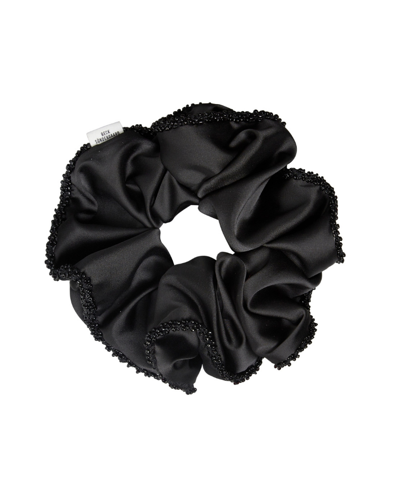 Beck Sondergaard Luster Black Bead Scrunchie