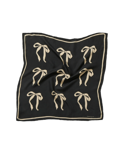 Beck Sondergaard Bow Twill Black Sia Silk Scarf