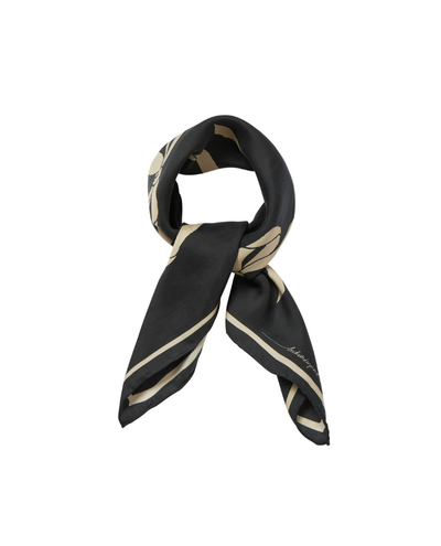 Beck Sondergaard Bow Twill Black Sia Silk Scarf