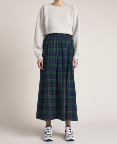 Bellerose Chiara Check Cotton Midi Skirt