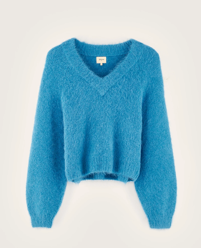 Bellerose Daruz Ocean Blue V-Neck Knit