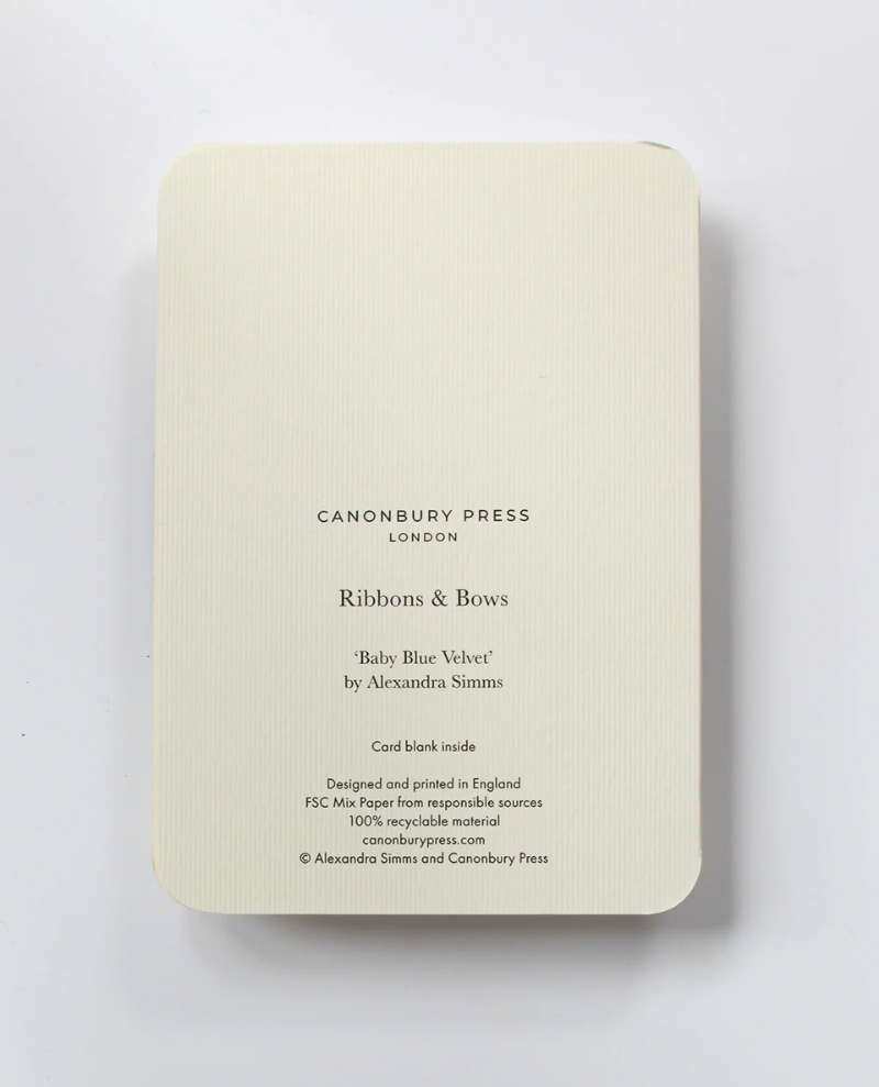 Canonbury Press Baby Blue Bow Notecard