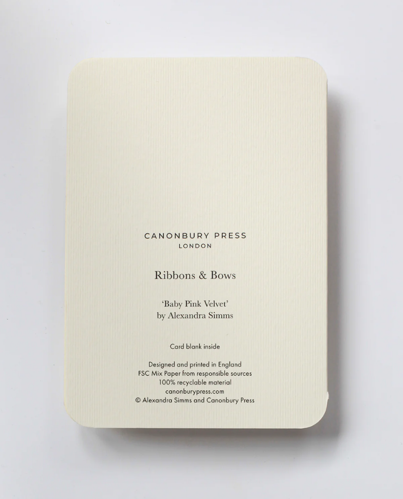 Canonbury Press Pink Bow Notecard