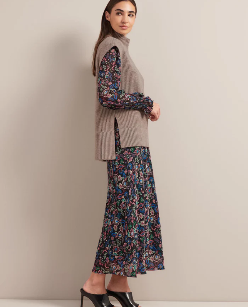 Cefinn Lucinda Navy Floral Print Maxi Dress