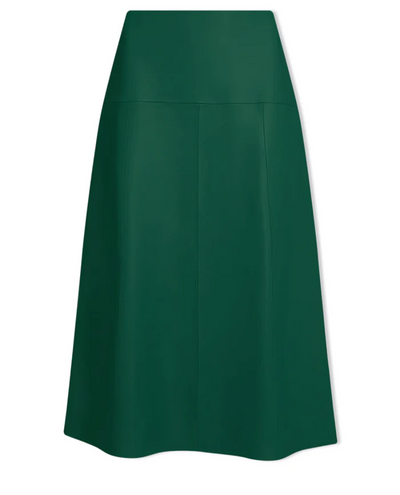 Cefinn Tiana Dark Green Leather Midi Skirt