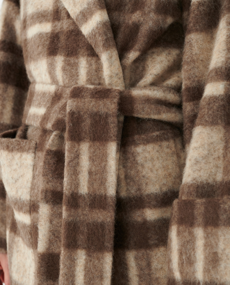 Dea Kudibal Clorissa Beaver Check Coat