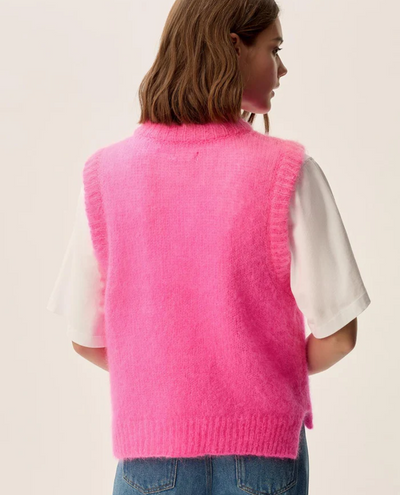 Des Petits Hauts Alberto Rose Fluro Sweater Vest Knit