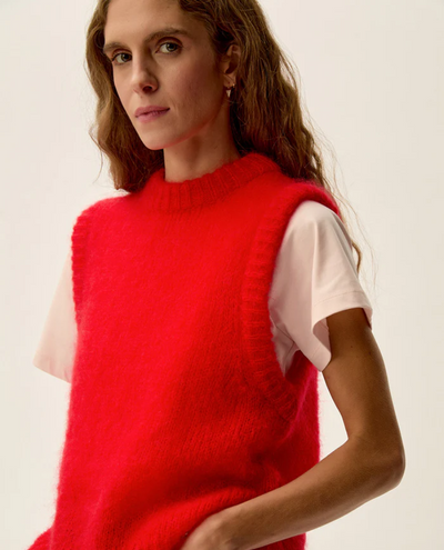 Des Petits Hauts Alberto Tomato Sweater Vest Knit