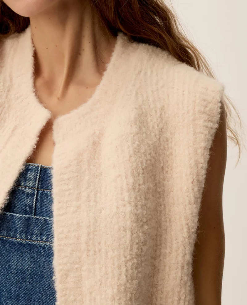 Des Petits Hauts Craig Pink Sleeveless Gilet Cardigan