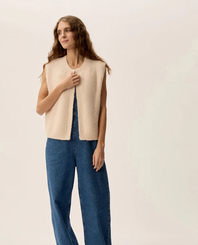 Des Petits Hauts Craig Pink Sleeveless Gilet Cardigan