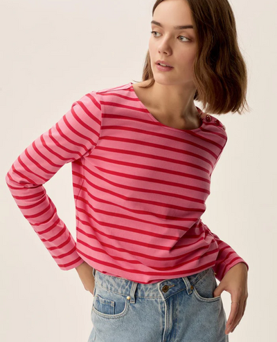 Des Petits Hauts Filly Bubble Red Stripe T-Shirt