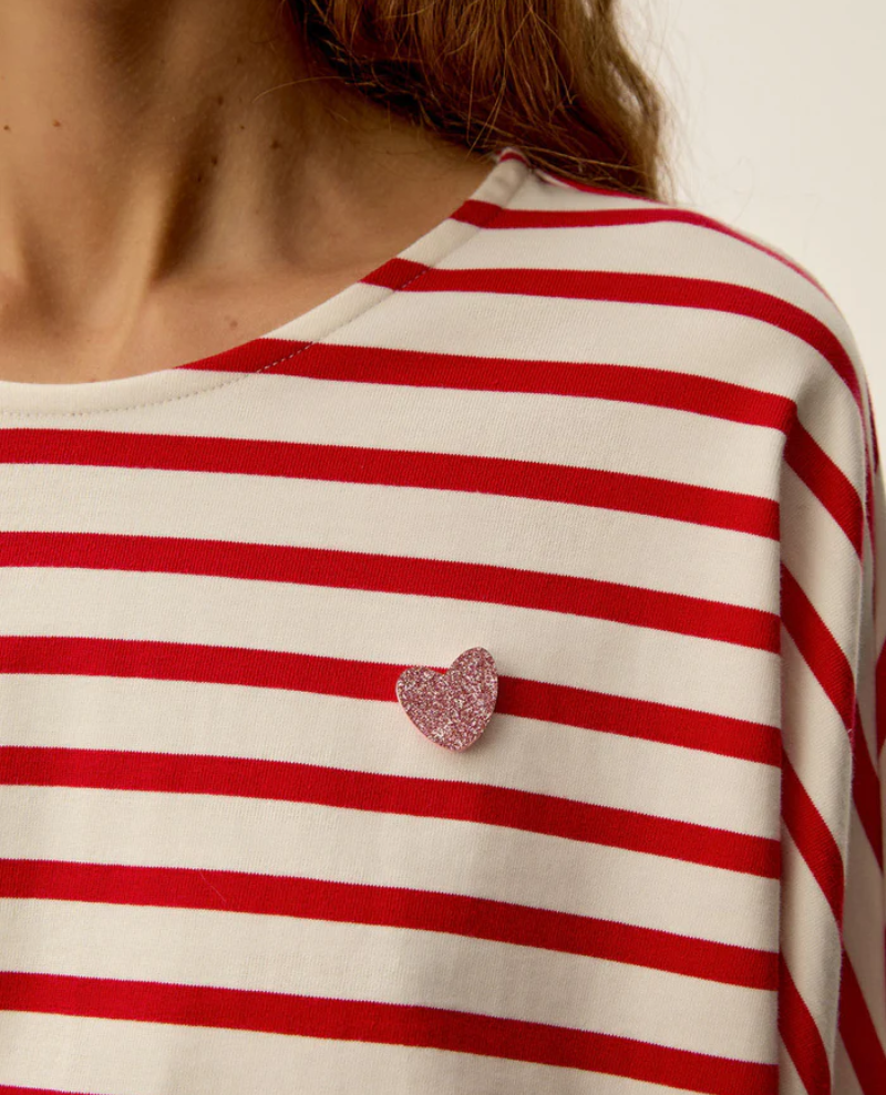 Des Petits Hauts Filly Tomato Stripe T-Shirt