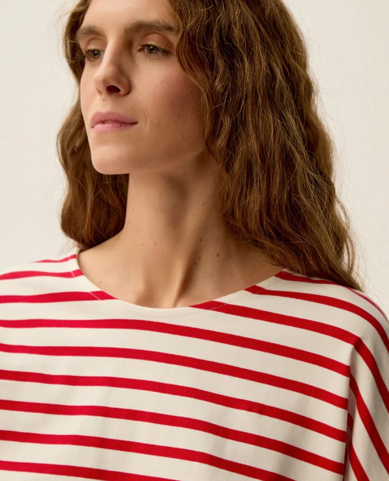 Des Petits Hauts Filly Tomato Stripe T-Shirt