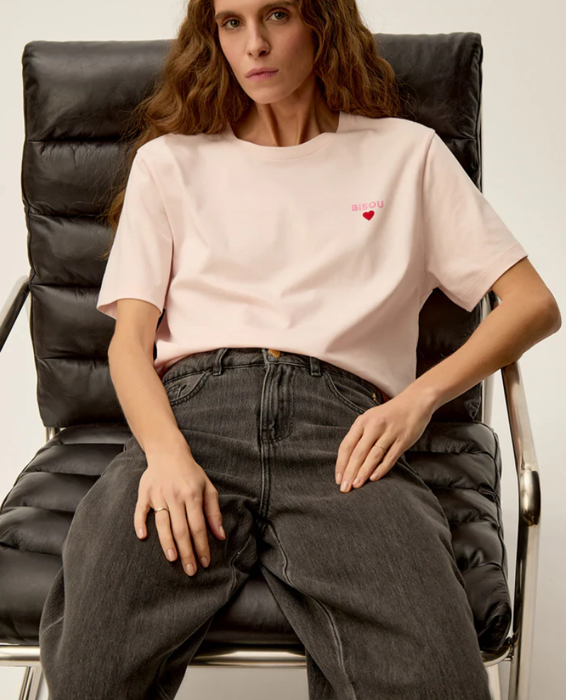 Des Petits Hauts Gazoline Powder Pink T-Shirt