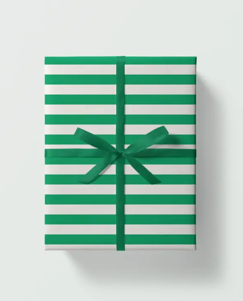 Green Stripe Gift Wrap