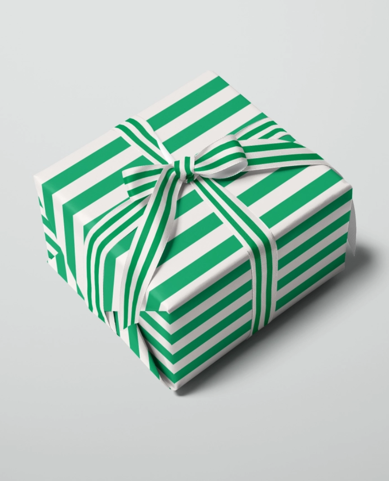 Green Stripe Gift Wrap