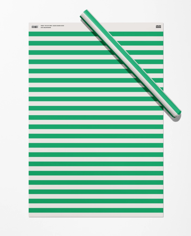 Green Stripe Gift Wrap