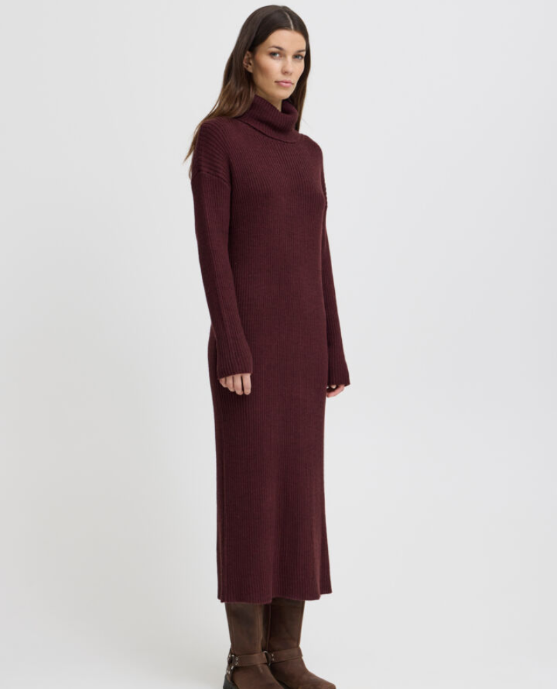 Ichi Andosa Port Royale Burgundy Knit Dress