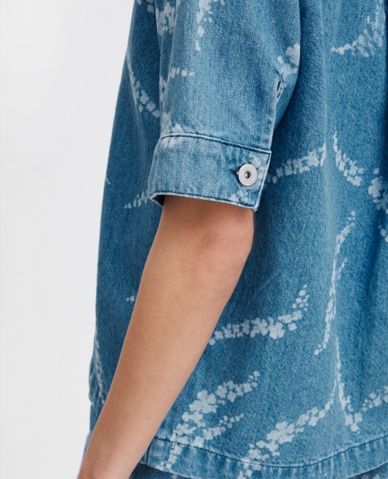 Ichi Biane Washed Denim Shirt