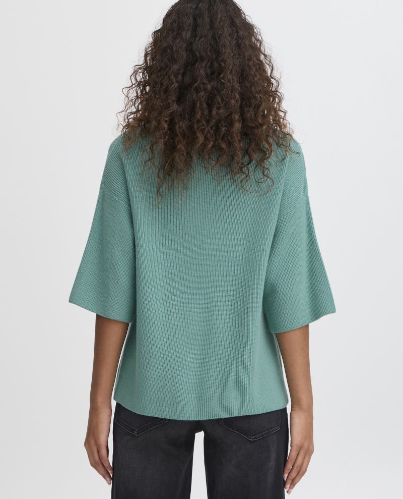 Ichi Boston Beryl Green Short Sleeve Knit