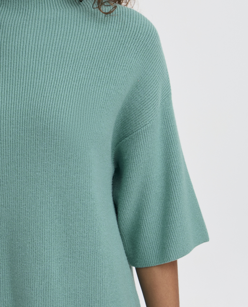 Ichi Boston Beryl Green Short Sleeve Knit