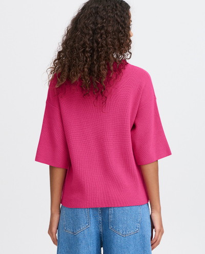 Ichi Boston Pink Yarrow Short Sleeve Knit