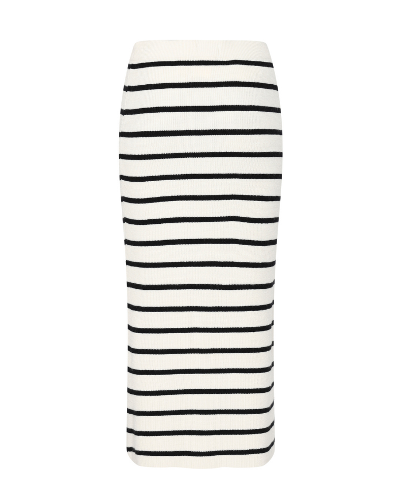 Ichi Boston Black Stripe Knitted Skirt