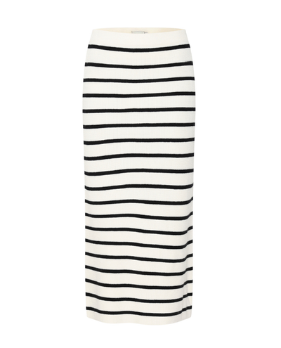 Ichi Boston Black Stripe Knitted Skirt